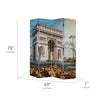 Double-Sided Paris Eiffel Tower & Arc de Triomphe Canvas Room Divider, 4 Panels, 70" H x 63" L